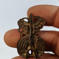 清代银质蝴蝶配饰，带铭文，稀少