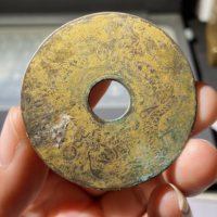 明清十二生肖鎏金龙虎斗手刻花钱