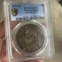 PCGS Au53袁大头三角圆